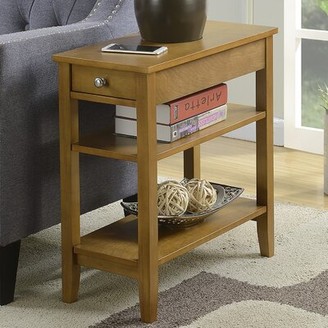 Three Posts Inman End Table With StorageA Table Base Color: Black, Table Top Color: Black
