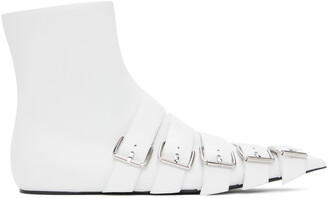 balenciaga black buckle boots