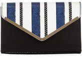 Thumbnail for your product : Neiman Marcus Snake-Print Striped Clutch Bag