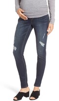Thumbnail for your product : 1822 Denim Distressed Maternity Skinny Jeans