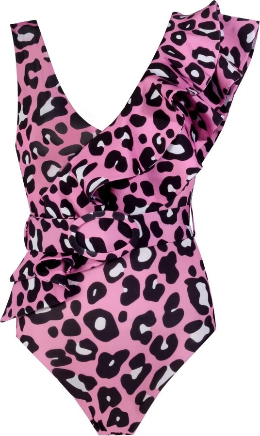 Nur Karaata Lilac Pink Leo Swimsuit