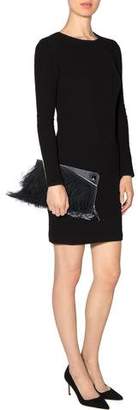 Alexander McQueen Leather & Feather Clutch