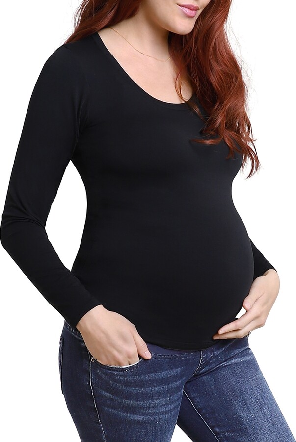 Ingrid & Isabel Maternity Long Sleeve Scoop Neck Tee