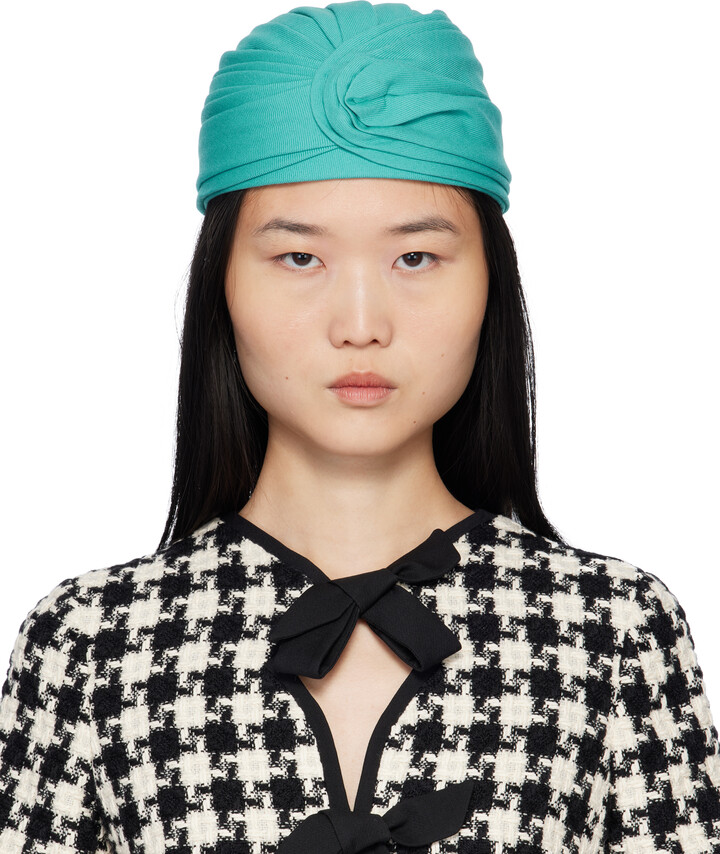 Valentino Garavani Blue Rigid Wool Turban Headband