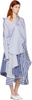 Thumbnail for your product : Enfold White and Navy Cropped Back Shirt