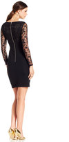 Thumbnail for your product : JS Collections Long-Sleeve Illusion Lace Sheath