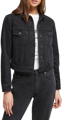 french connection black denim jacket