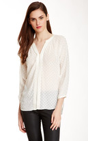 Thumbnail for your product : Rebecca Taylor Silk Blend Clip Dot Blouse