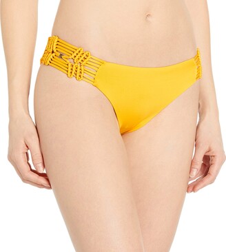 Dolce Vita Women's Solid Bikini Bottom with Macrame Side