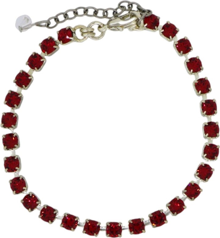 Vickisarge The Red Tennis Bracelet In Platinum