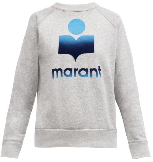 Etoile Isabel Marant Milly Flocked-logo Cotton-blend Sweatshirt - Grey -  ShopStyle