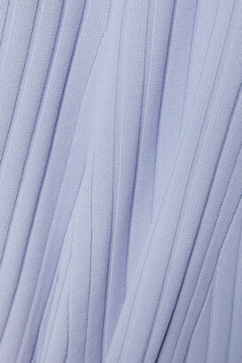 Proenza Schouler White Label Cold-shoulder Ribbed-knit Midi Dress - Sky blue