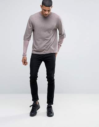 ASOS Cotton Jumper With Double Layer Sleeve