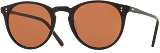 Oliver Peoples The Row O'Malley NYC Peaked Round Sunglasses, Black