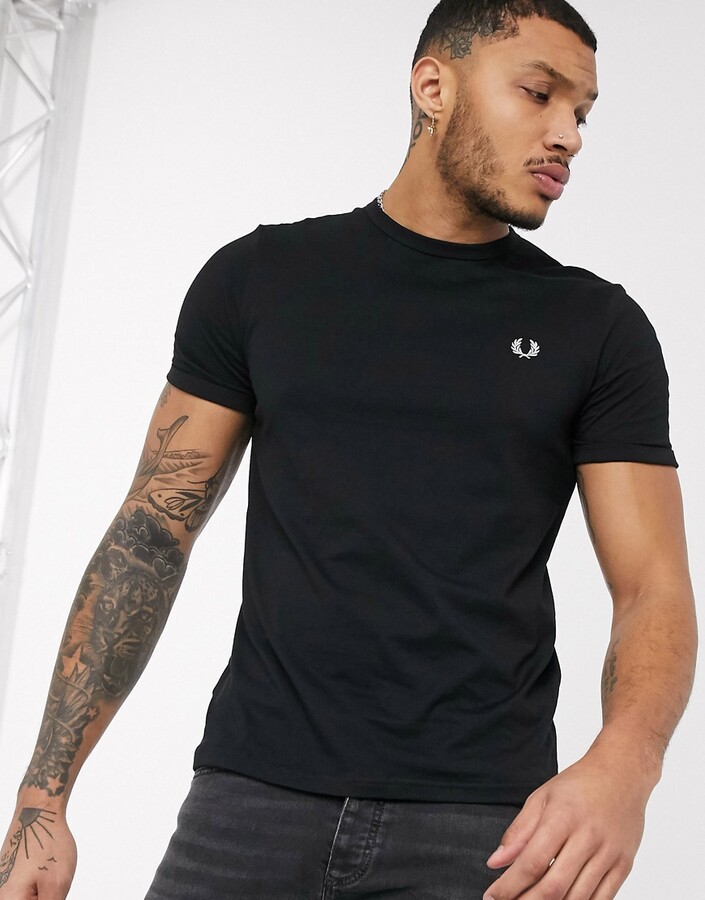 Fred Perry ringer t-shirt in black - ShopStyle