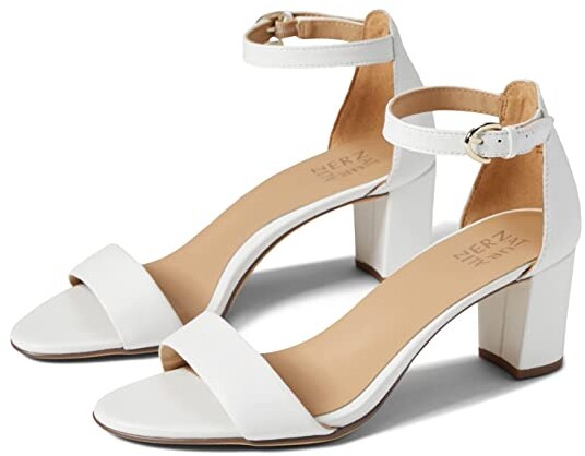 Naturalizer Women's White Leather Sandals | ShopStyle