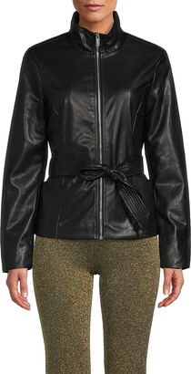Calvin Klein Women's Leather & Faux Leather Jackets | ShopStyle