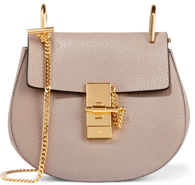 Chloé Drew Mini Textured-leather Shoulder Bag - Gray - ShopStyle