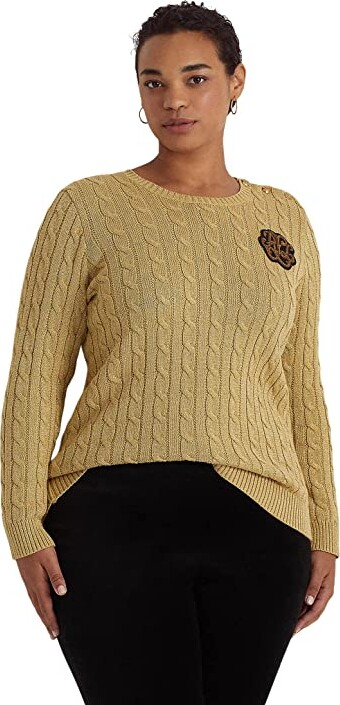 https://img.shopstyle-cdn.com/sim/56/b7/56b7a97d91d02f0b099fa9e8852fd0de_best/lauren-ralph-lauren-plus-size-metallic-button-trim-cable-knit-sweater-gold-womens-clothing.jpg