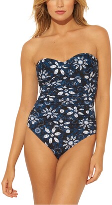 Bleu Rod Beattie Printed Bandeau One-Piece Swimsuit Women's Swimsuit