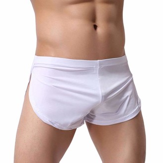 CHICTRY Men's Translucent Drawstring Boxer Briefs Shorts Breathable Mesh Swim Trunks Underwear