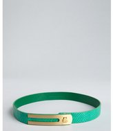 Thumbnail for your product : Diane von Furstenberg green python skin 'Ava' turnlock belt