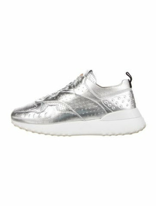 tods silver sneakers