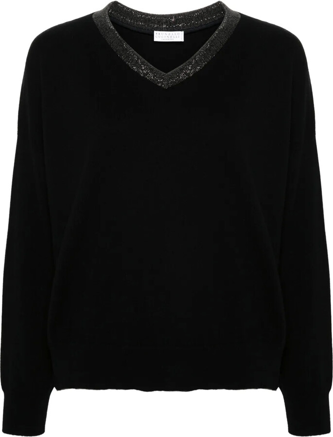 Brunello Cucinelli Monili-detail cashmere jumper