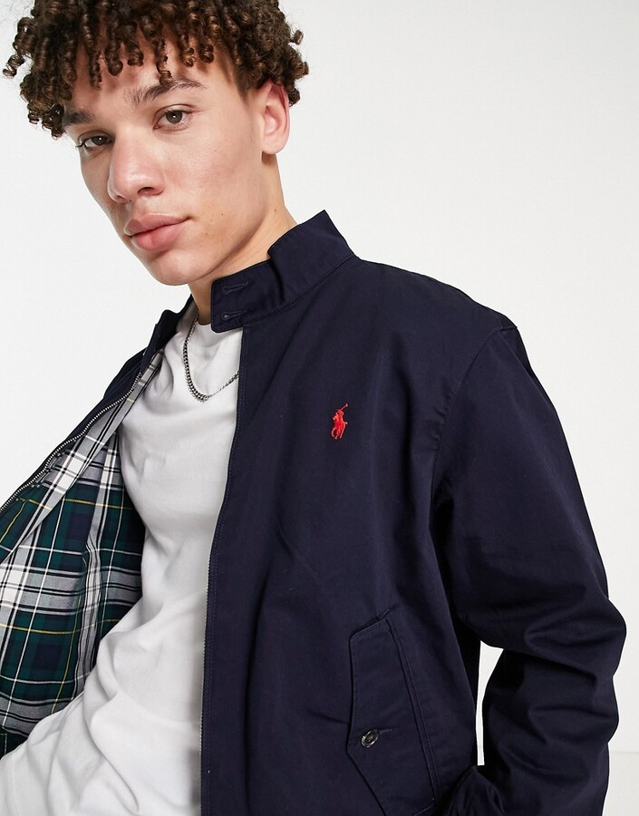 Polo Ralph Lauren twill Baracuda player logo harrington jacket in navy -  ShopStyle Outerwear