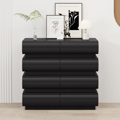 Ivy Bronx 8 Drawer Dresser For Bedroom Dresser No Handle Modern 8 Chest Of Drawers With Wide Storage