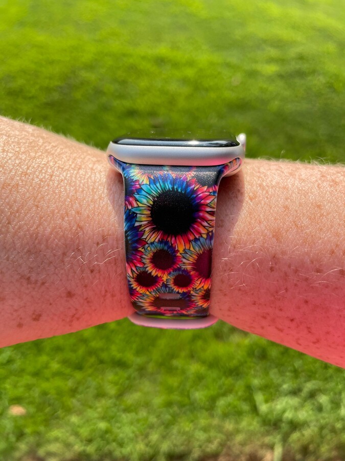 Tie Dye Sunflower Watch Band Compatible With Apple Samsung Garmin