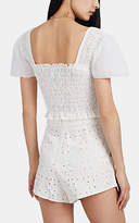 Thumbnail for your product : SIR the Label Women's François Smocked Eyelet Crop Top - White
