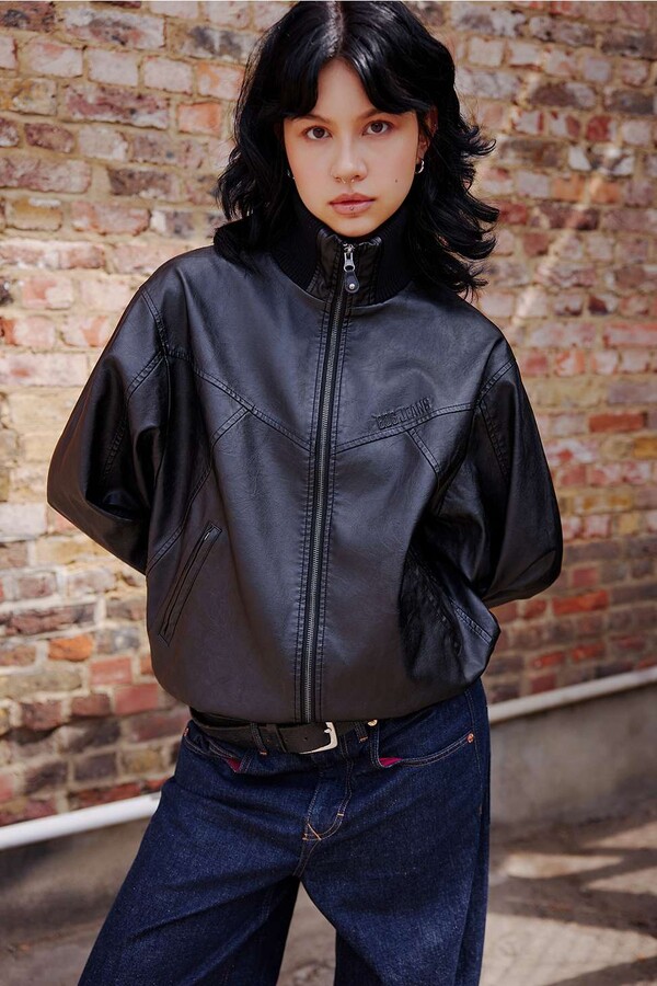 Urban Outfitters Leather Bomber BDG Billy Faux Leather Bomber