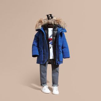 Burberry Fur-Trimmed Down-Filled Hooded Puffer Coat