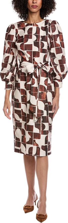 Badgley Mischka Belted Midi Dress