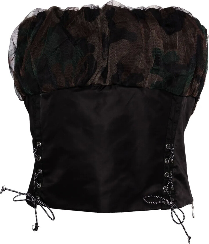 ANDERSSON BELL ISLA shirred crop bustier