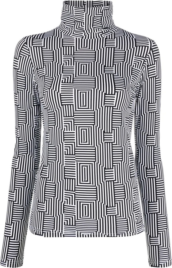 Xacus Selene stripe-print top