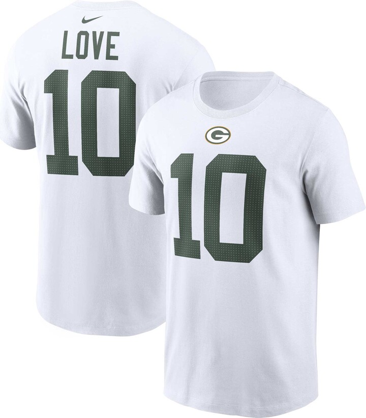 Men's Nike Jordan Love White Green Bay Packers Player Name & Number T-Shirt