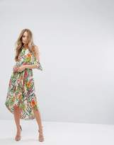 Thumbnail for your product : Adelyn Rae Lianna Hi-Low Printed Cold Shoulder Dress