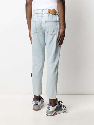 Off-White Belted Cropped Jeans