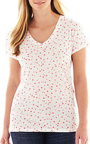 Thumbnail for your product : JCPenney a.n.a Short-Sleeve Essential V-Neck Tee - Plus