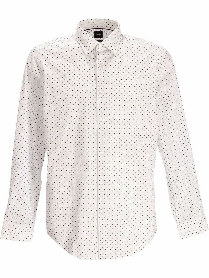 HUGO BOSS Lukas polka dot-print shirt - ShopStyle