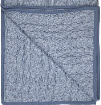 Award Winning Lilly + Sid Cable Knit Denim Marl Blanket Ideal Baby Gift
