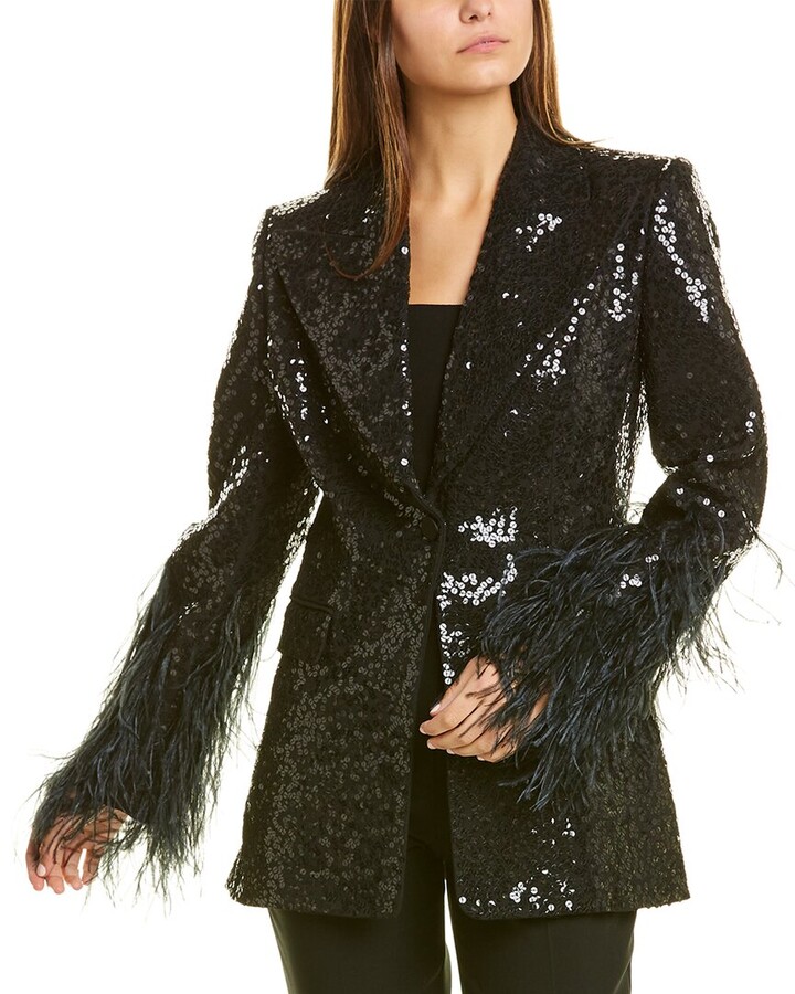 sequin tuxedo jacket womens