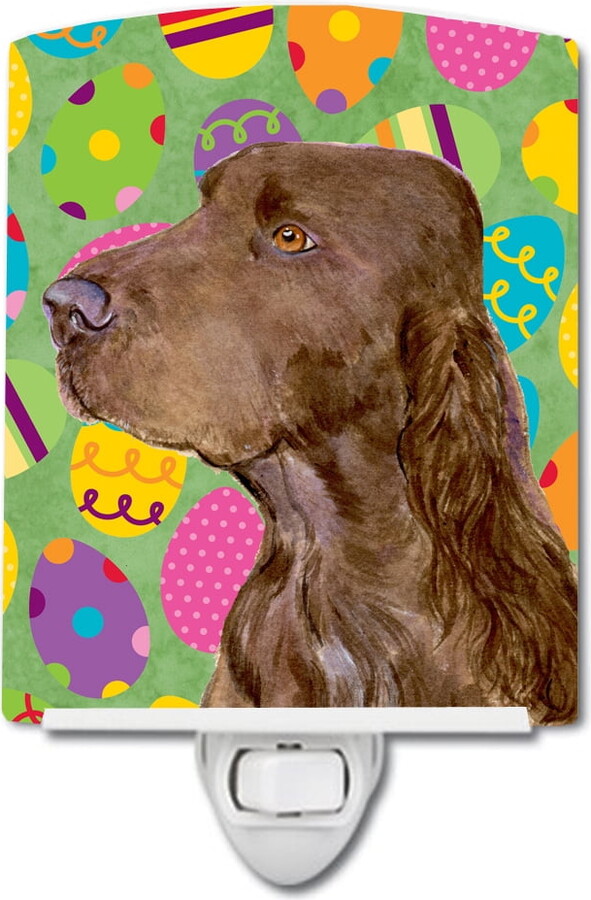 Caroline's Treasures SS4870CNL Field Spaniel Easter Eggtravaganza Ceramic Night Light, 6x4x3", multicolor
