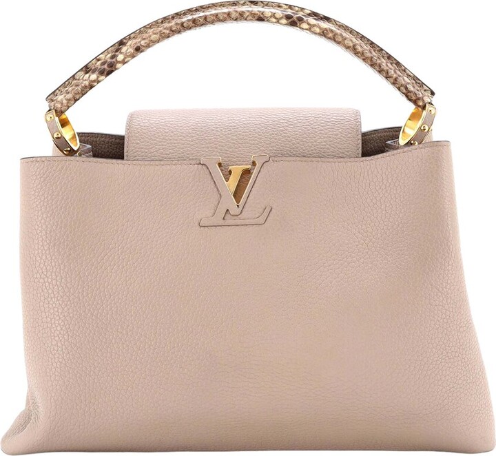 Louis Vuitton Beige Sheep Leather Capucines Mm (Authentic Pre-Loved)