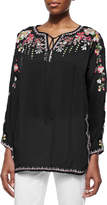 Thumbnail for your product : Johnny Was Vanessa Georgette Embroidered Tunic