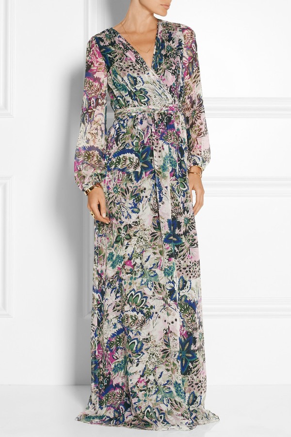Diane von Furstenberg Celia Printed Silk-Chiffon Maxi Dress - ShopStyle