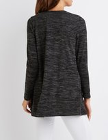 Thumbnail for your product : Charlotte Russe Marled Longline Cardigan