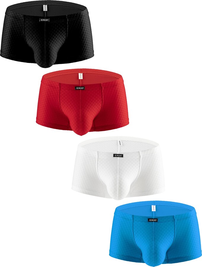 iKingsky Men's 3D Bag Retro Shorts Stretch Bulge Underwear Sexy Low ...